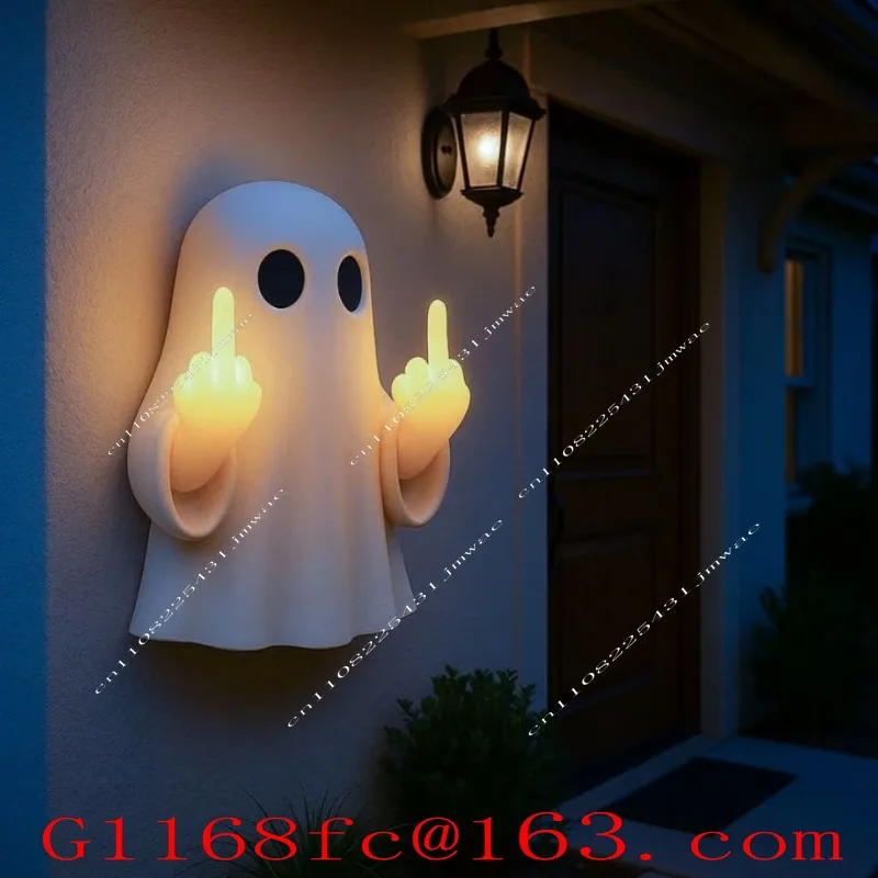 Halloween Ghost Middle Finger Luminous Night Light Porch Bedroom Balcony Ambient Light