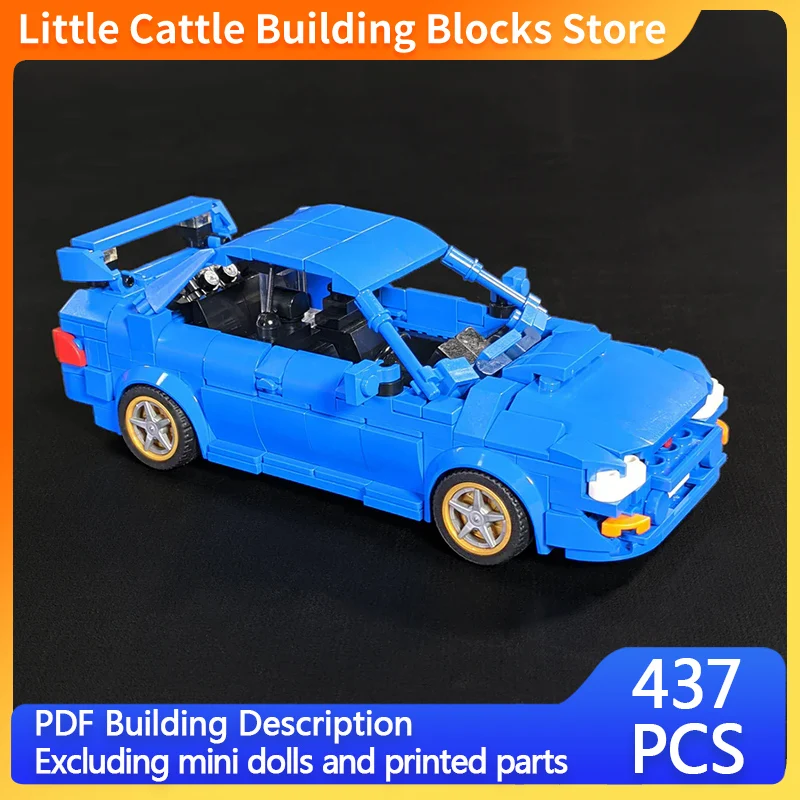 City Car Model MOC Building Bricks High-Performance Blue Car Modular Technology Gifts Holiday Assemble Children Toys Suit