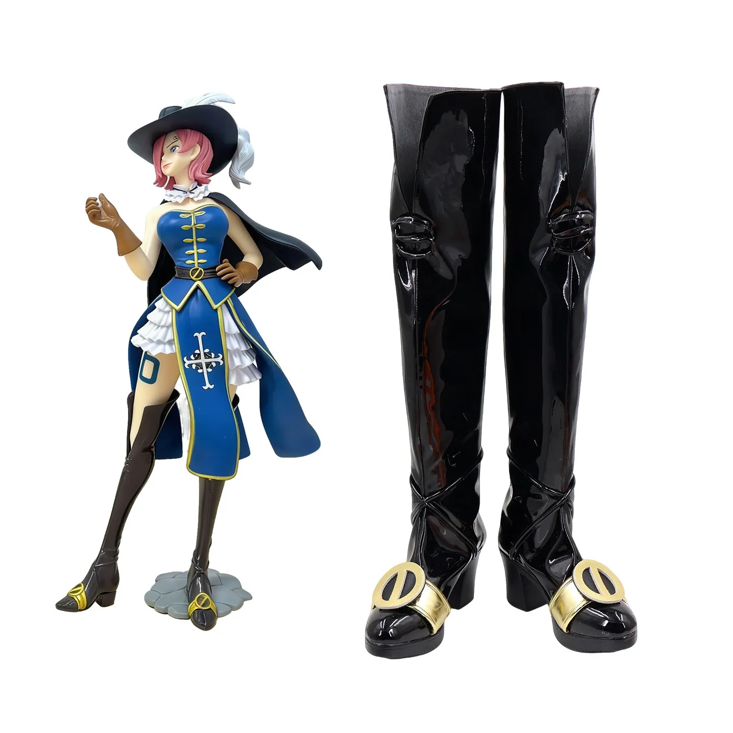 chaussures-de-cosplay-anime-vinsmoke-reiju-one-piece-bottes-accessoires-de-costume-d'halloween-accessoires-fabriques