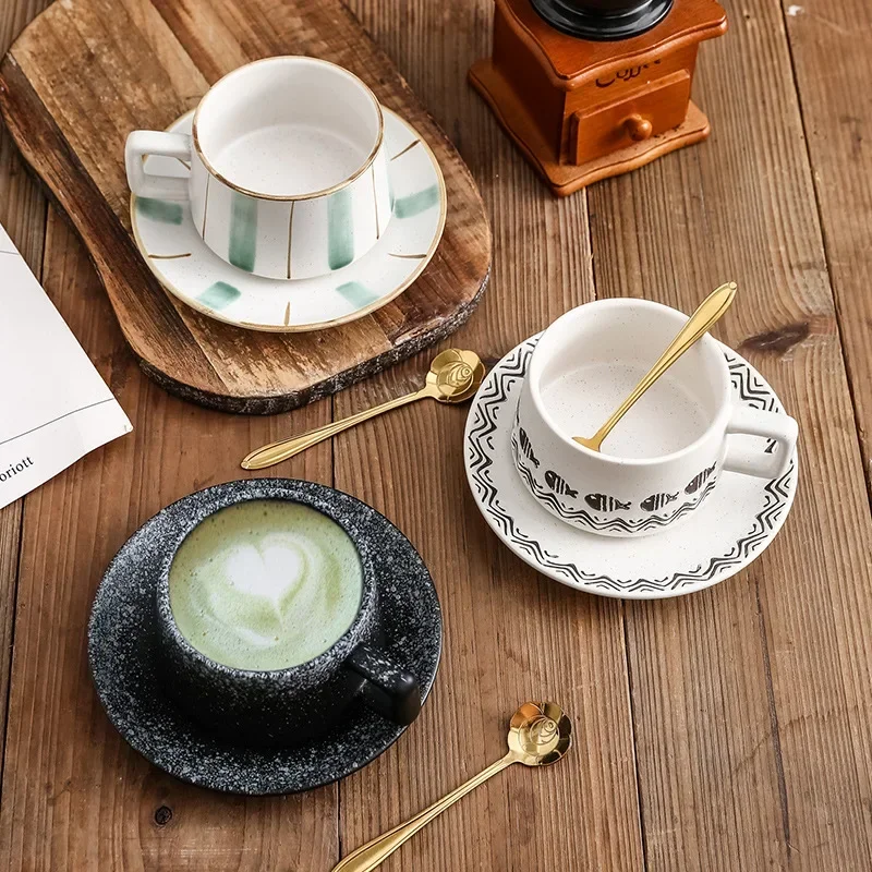 Japanese ceramic coffee cup with saucer set single product coffee household lattelatte coffee afternoon tea