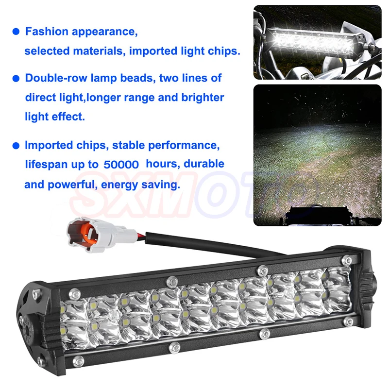 LED Headlight Light Bar Lighting Kit For Yamaha YZ250F Honda Suzuki 7/8” Motocross Handlebars Dirt Bike Off Road 60W Hight Lamp