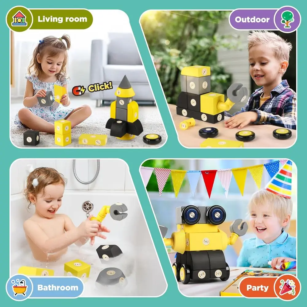 ソフトEVAフォーム磁気ビルディングブロックセット、30ピース幼児用おもちゃ（2～5歳向け）、子供への理想的な贈り物