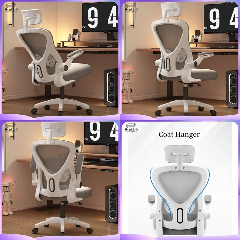Ergonomic Office Chair Mesh Computer Desk Chair High Back Swivel Executive Gaming Chair Adjustable Lumbar Support Home