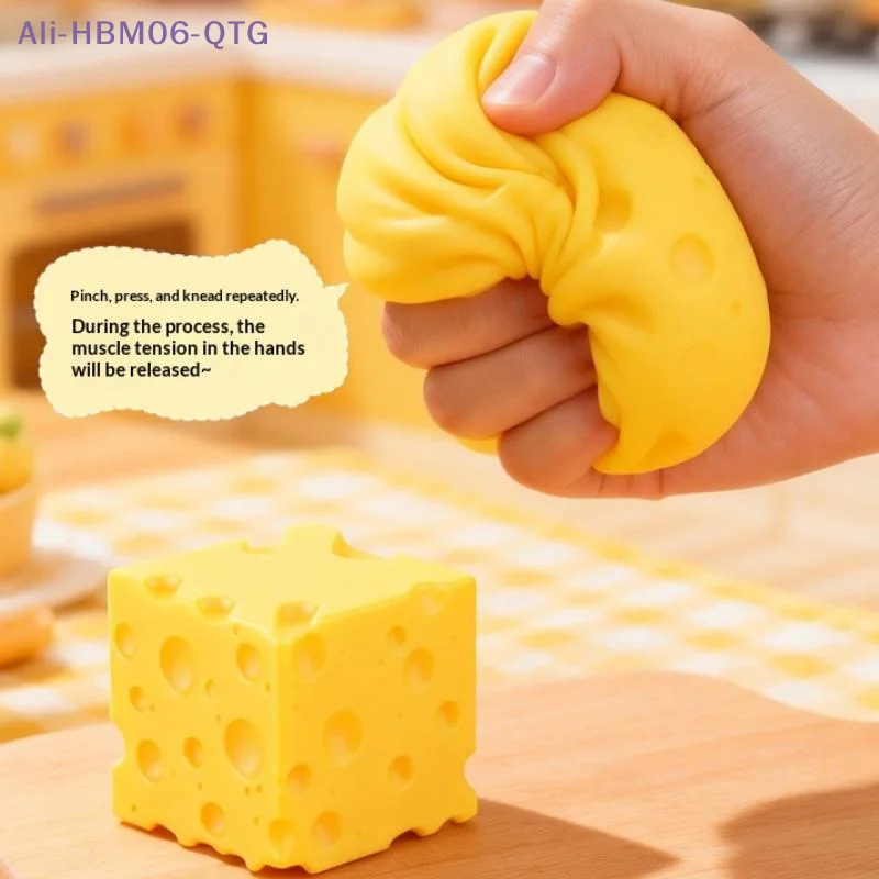 Hot! 1Pc Soft Butter Cheese Fidget Toys Square Cheese Squeeze Toys Slow Rebound Push Stress Relief Sensory Toy Christmas Present