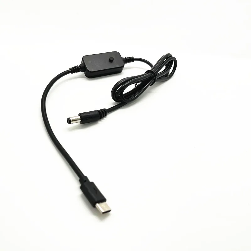 Cable de carga rápida para portátil, enrutador de módem óptico CC giratorio TYPEC de voltaje ajustable de 5-12-20V
