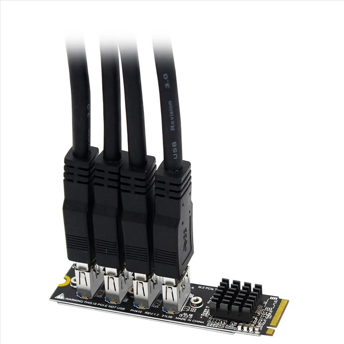 

3X M.2 M-Key Pcie Expansion Cards M.2 to Pci-E X1 4 Port USB3.0 Graphics Card Expansion Adapter ASM1