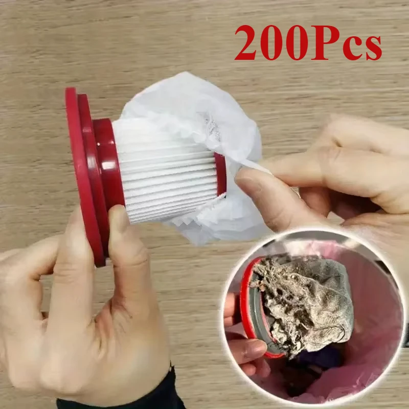 200/100/50pcs Disposable Vacuum Cleaner Filter Protective Cover Washable Non-woven Fabric for Handheld Vacuum Cleaner Cleaning