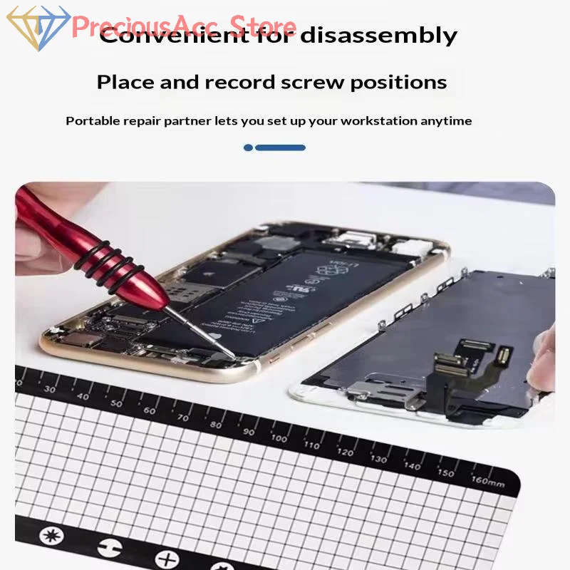 Magnetic Screw Mat Soft Silicone Repair Pad Precision Parts Organizer For Phone Tablet Laptop Disassembly Workbench
