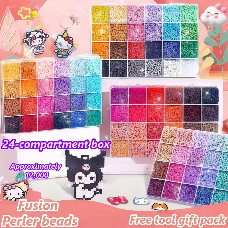 

2.6mm Hama Beads Box Educational Ironing Beads 3D Puzzle Fuse Beads DIY Toy Brinquedo for Creative Learning