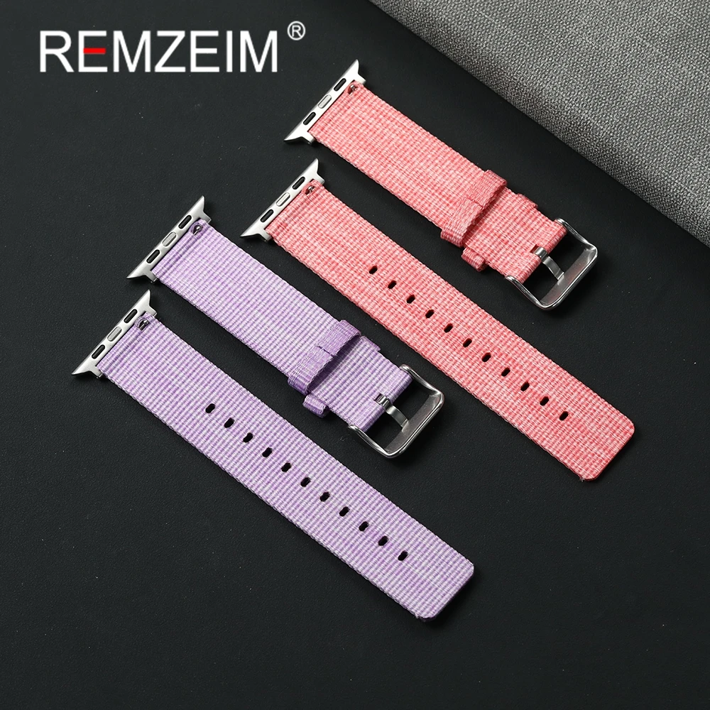 Nylon Watch Strap For Apple Watch 1-10 Ultra SE 2 Canvas Bracelet For Iwatch 38mm 40mm 41mm 42mm 44mm 45mm 46mm 49mm