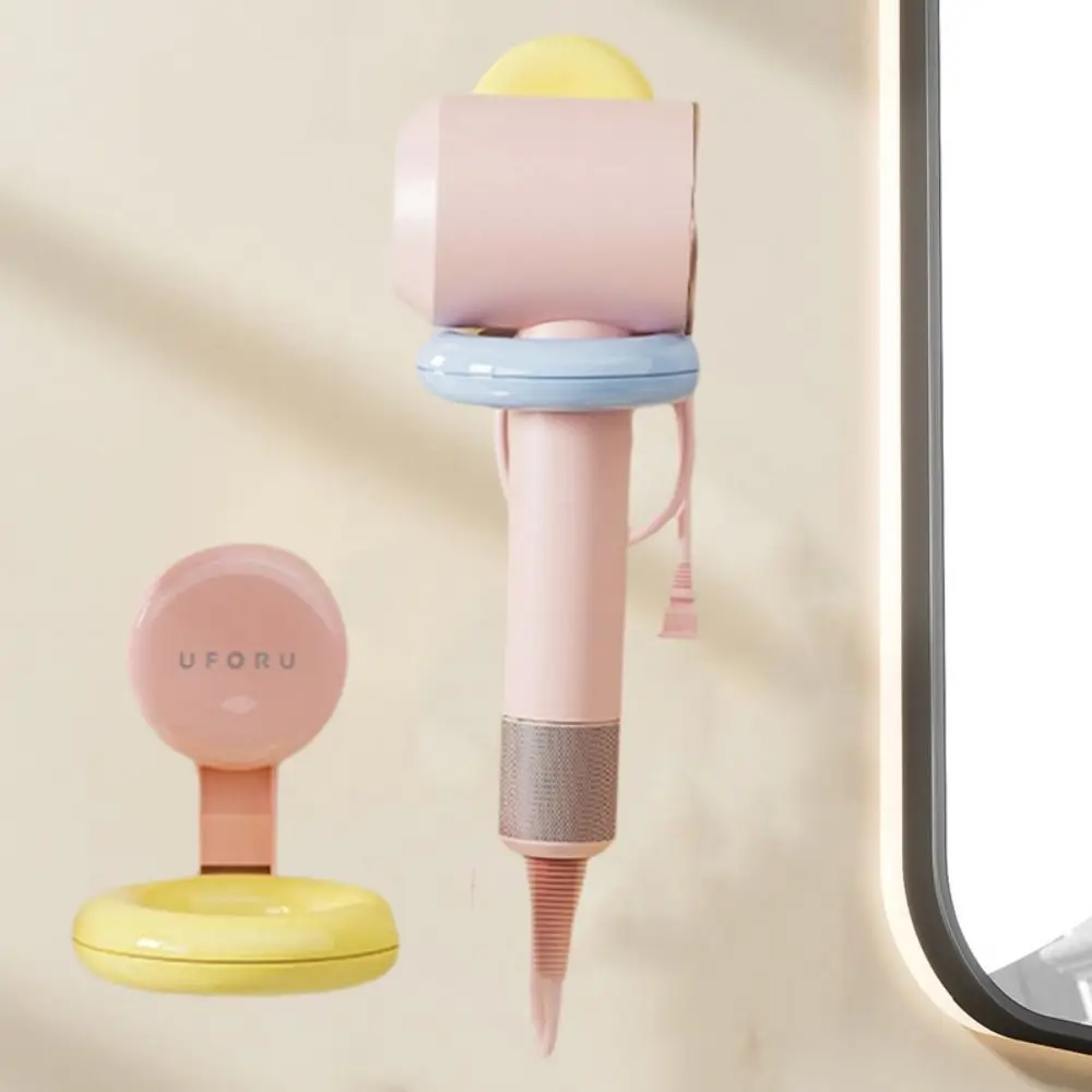 

Plastic Suction Cup Hair Dryer Holder Punch Free Wall Mounted Hair Dryer Storage Shelf Waterproof Reusable Blow Dryer Holder