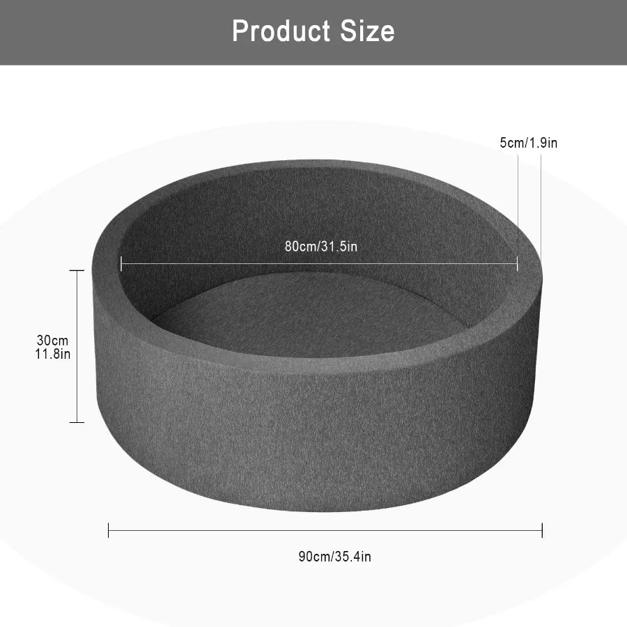 幼児用フォームボールピット ソフトボールプール キッズプール用の理想的なギフトプレイおもちゃ ダークグレー