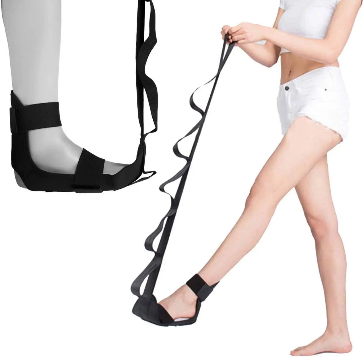 

Подошвенный фасциит, носилки для ног икр, растягивающийся ремень для ног, растягивающийся ремень для ног и ног для йоги