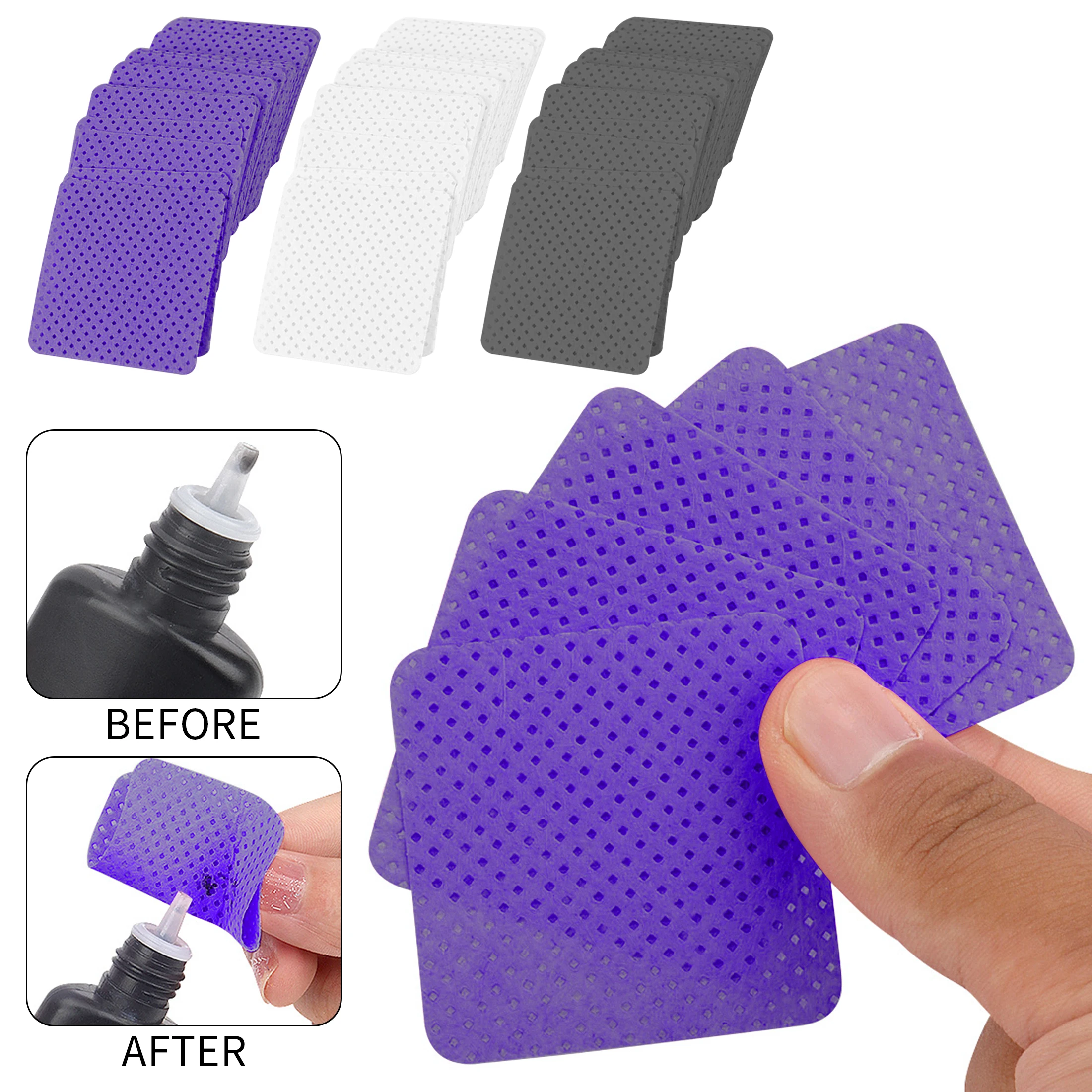 Eyelash Glue Wiping Pad Portable Fiber Nail Cotton Nail Removal Towel Bagged Eyelash Glue Wiping Cloth White Cleaning Cotton