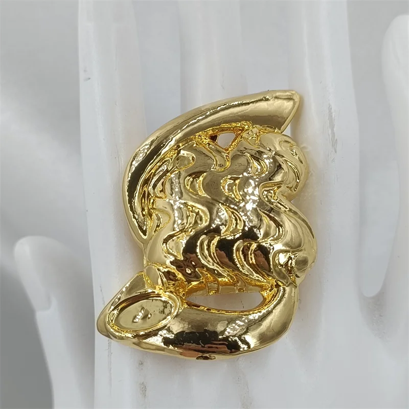 Fashion Big Ring Dubai Copper Jewelry 18k Gold Color New Design Women Set Bridal For Party Gift High Quality