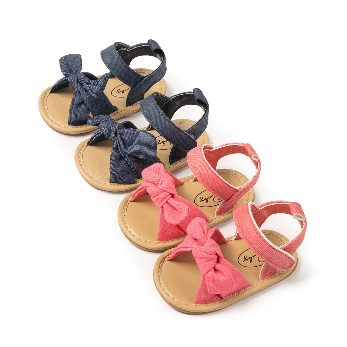 KIDSUN Summer Baby Shoes Boys Girls Garden Sandals Color Bowknot Rubber Sole Anti-slip Flat Toddler First Walker Baby Shoes