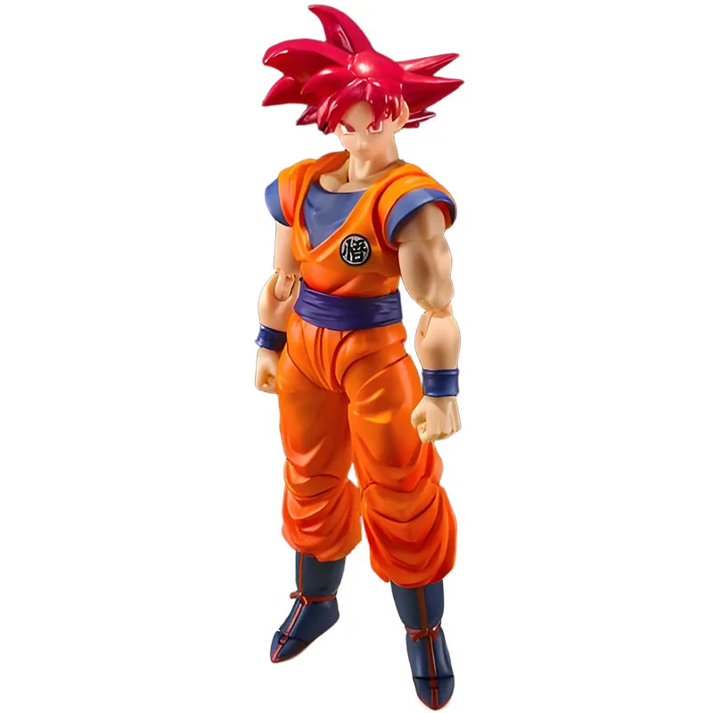 Bandai original s.h. figuarts super saiyan deus son goku dragon ball anime figura de ação montagem modelo brinquedos modelo presentes para meninos