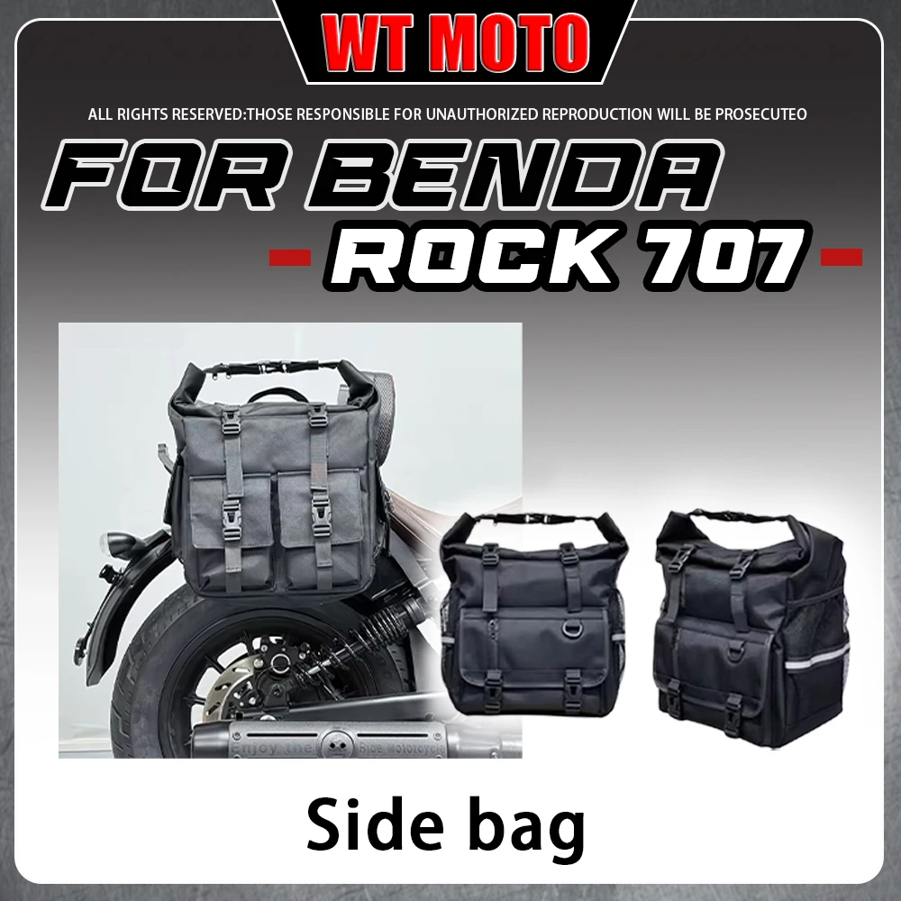 

Vintage Black Canvas Side Saddle Bag Waterproof Luggage Pouch for BENDA ROCK707 707Ultra 707Pro