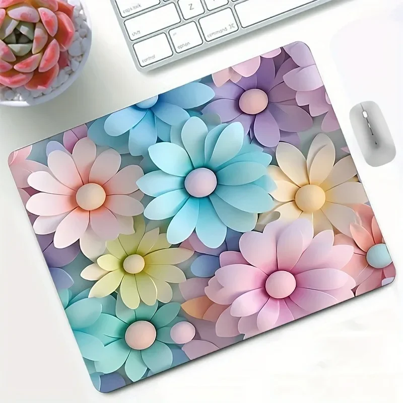 Small Mouse Pad Portable Cute Colorful Flower Gamer Kawaii Mousepad Desk Mat Office Game Gaming Accessories