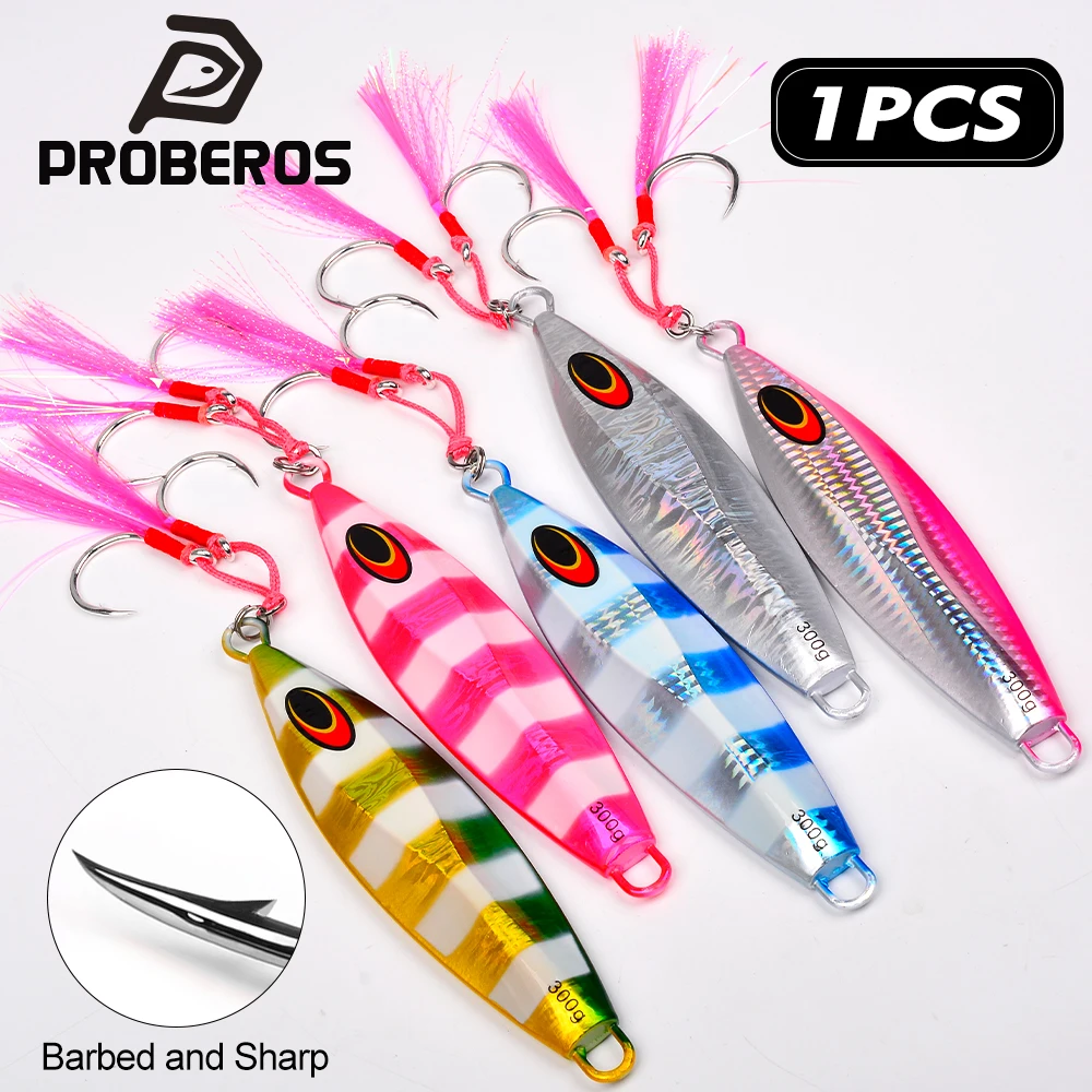 

Proberos 5-Color Luminous Slow/Speed Jigging Hard Lures 100g-300g Simulation 3D Fish Eye Fish Bait 1PC Artificial Sea Bass Bait