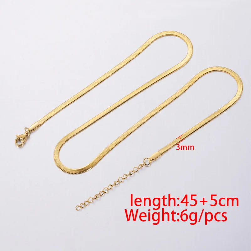 304 Stainless Steel Chain 45cm 40cm 3mm Blade Chain Necklace