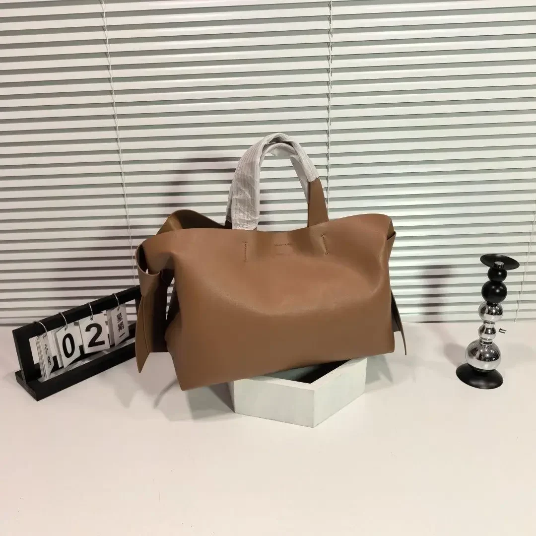 Mode Boog Versierde Draagtas Echt Lederen Schoudertas Crossbody Tas Commuter Draagbare Emmer Tas/Dames Handtas/schoudertas