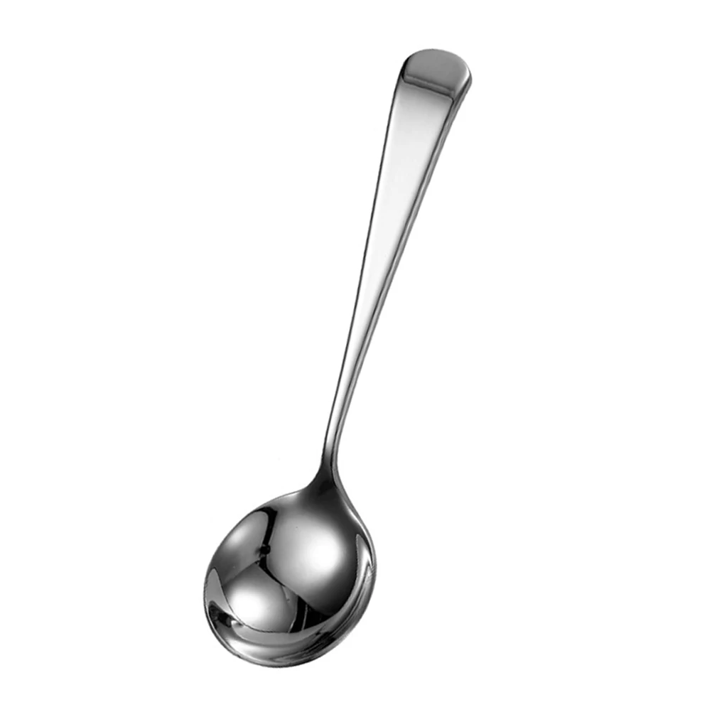 

Stainless Steel Soup Spoons Polished Finish Ergonomic H Home Restaurant Kitchen Utensils Serving Mixing Rice Long Spoon Gifts