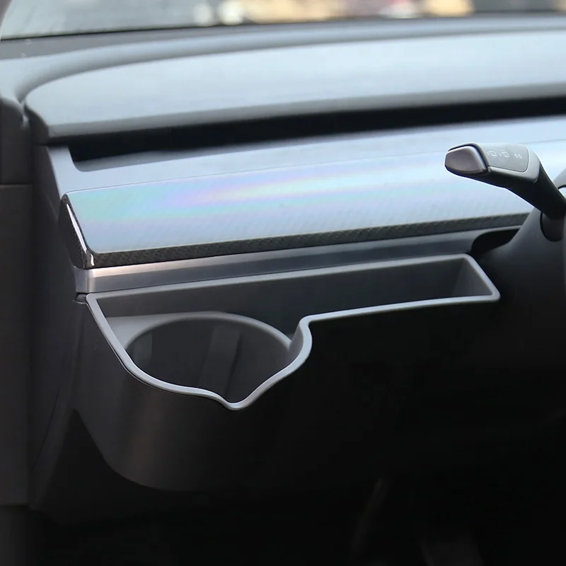 

Держатель для чашки на приборной панели со стороны водителя, органайзер, ящик для хранения, новая модель 3, модель Y, аксессуары для салона автомобиля, многофункциональный подстаканник