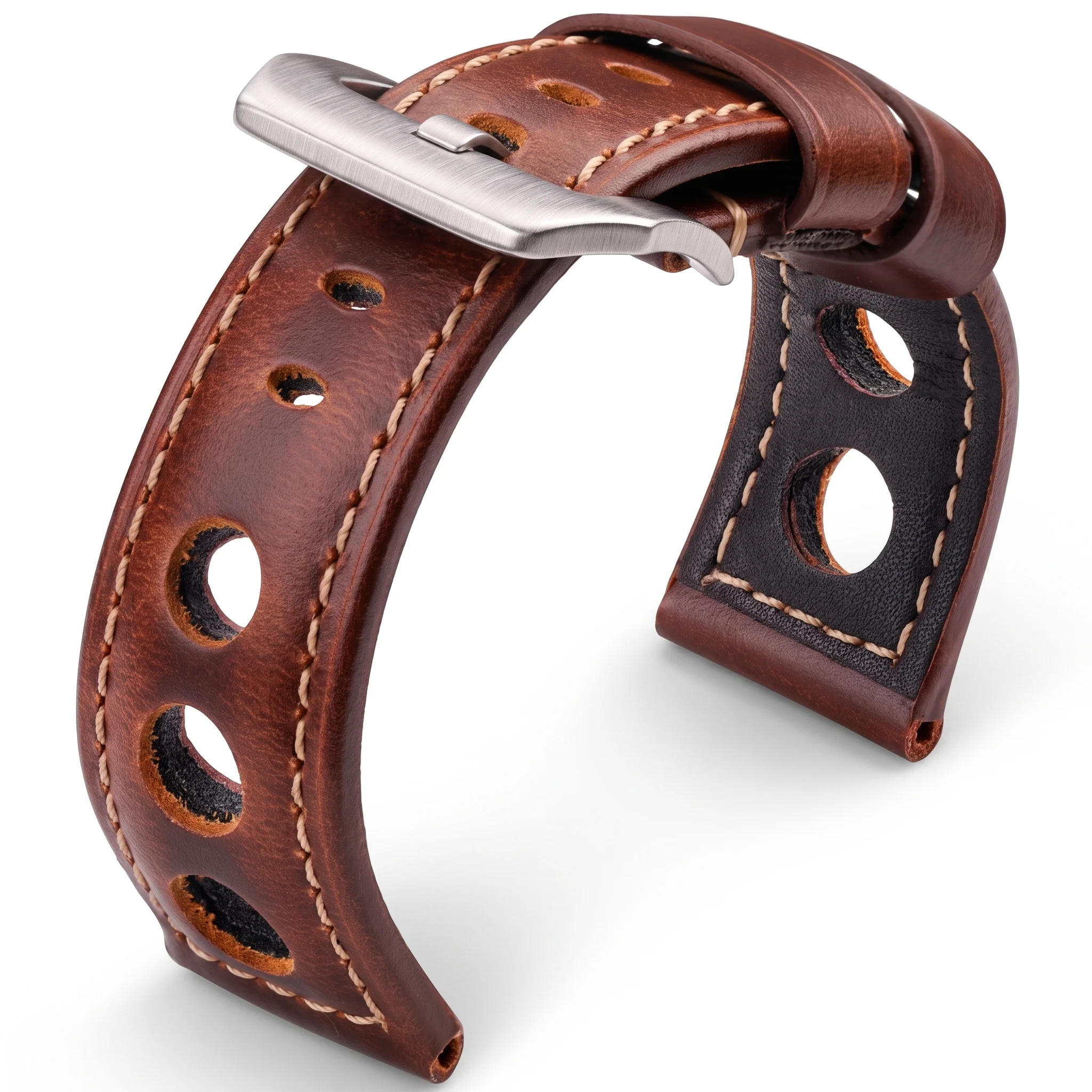 Rindsleder-Uhrenarmband aus echtem Leder, 20 mm, 22 mm, 24 mm, Unisex, Ölwachs, modisches Band mit Dornschließe