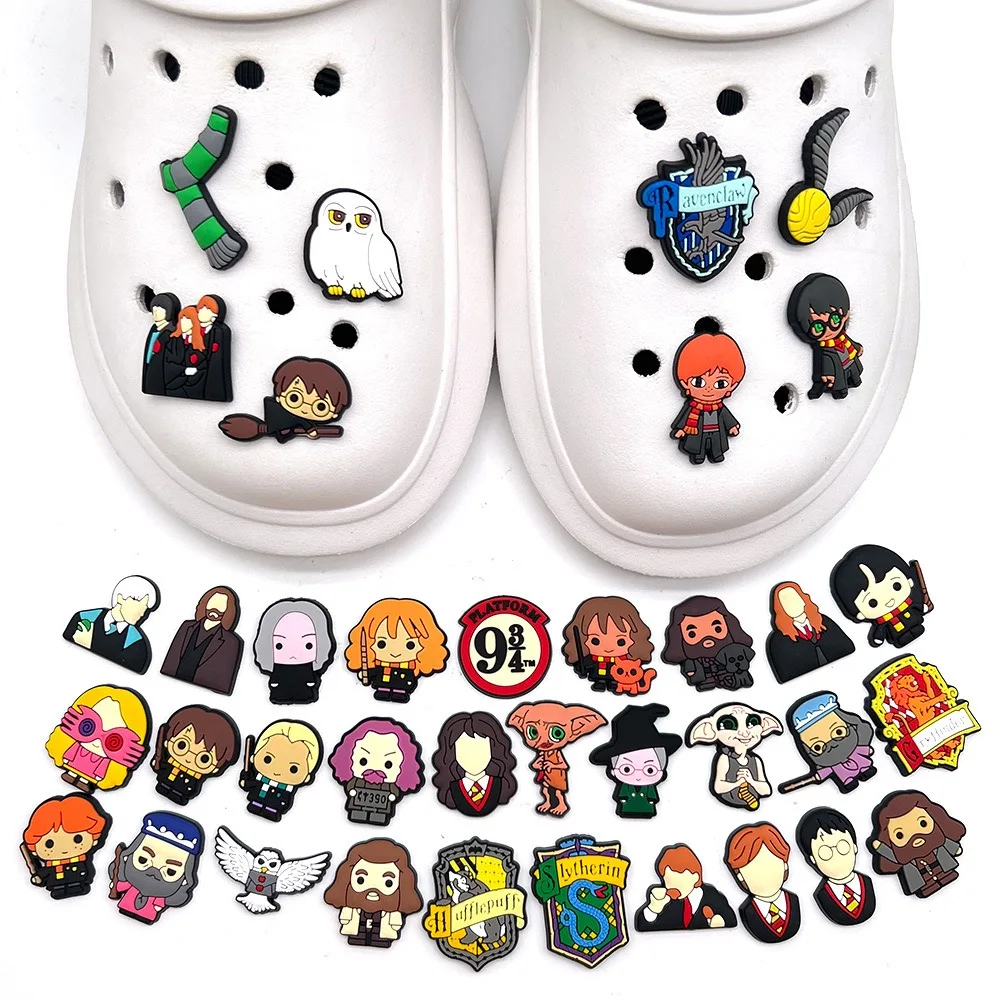 17-45Pcs Cartoon Shoe Charms Accessories Harry Potter Shoes Decoration Clog Sandal Buckle DIY Kids Party Gifts view 4
