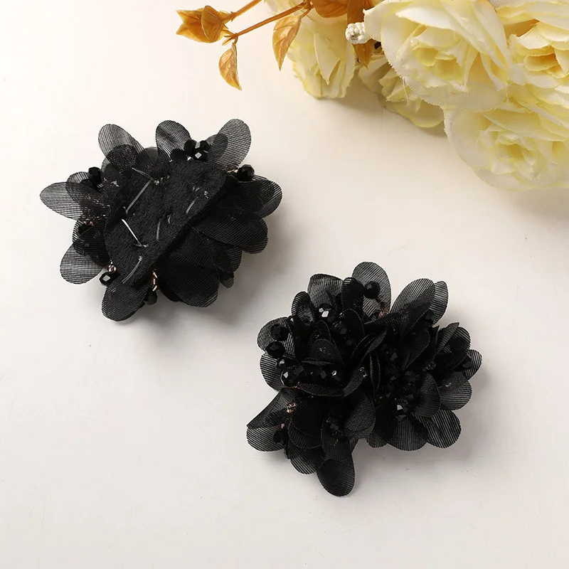 

10 шт., зажимы для краев ручной работы, шапки, сумки, украшения, нашивки для одежды, хрустальные бусины, легкая марлевая наклейка с цветочным кластером, нашивка