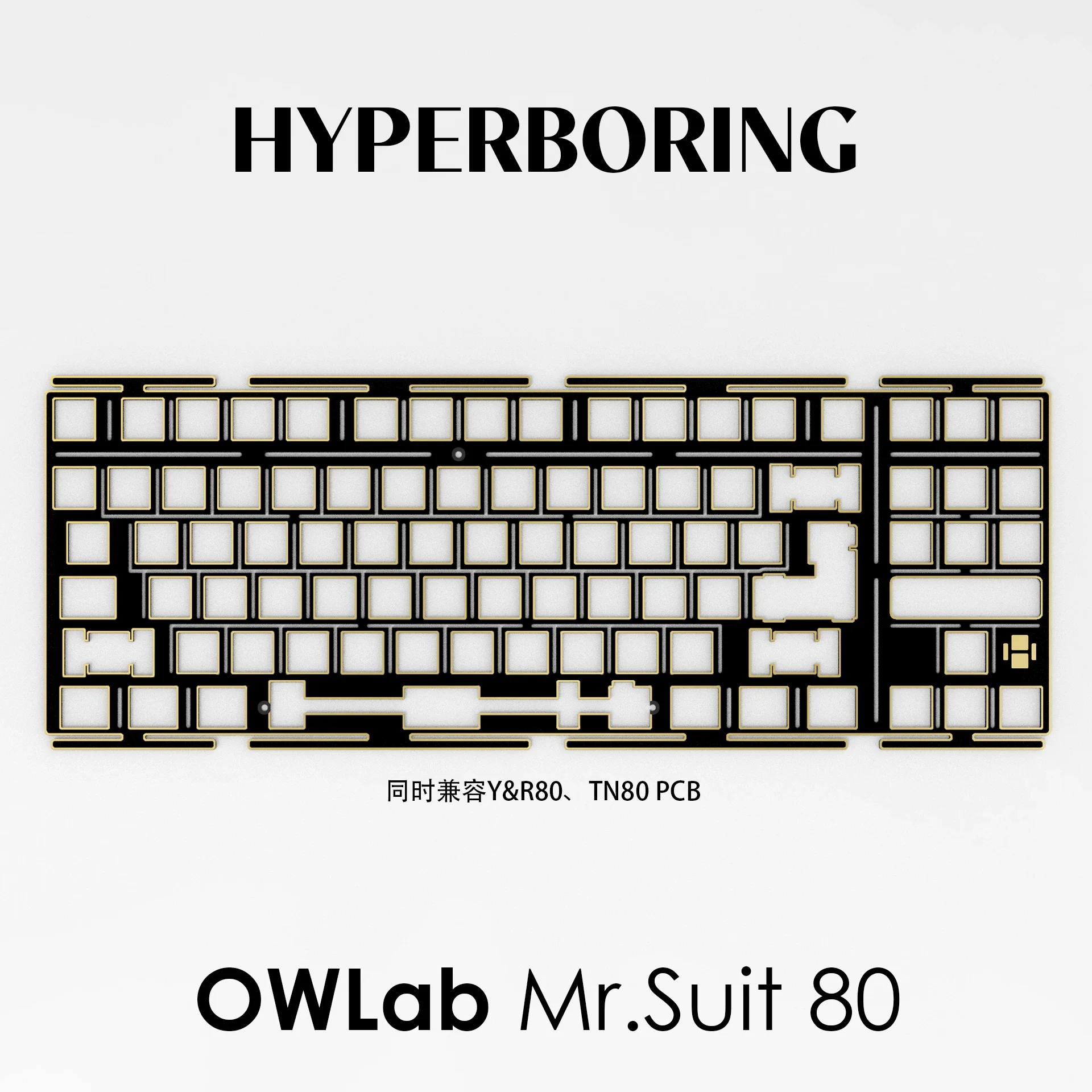 OWLab Mr.Suit80 Keyboard plates PP POM FR4 for PCB Screw in Stabilizer