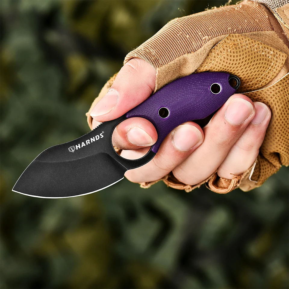 

Складной нож Harnds HK2024 Eggplant для активного отдыха, нож на шею с клинком из стали D2 и рукоятью G10, премиум EDC-нож для рыбалки и кемпинга