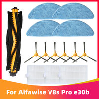 For Alfawise V8s Pro E30B Main Brush Roller Side Brush HEPA Filter Mop Cloths Vacuum Spare Parts Replacement