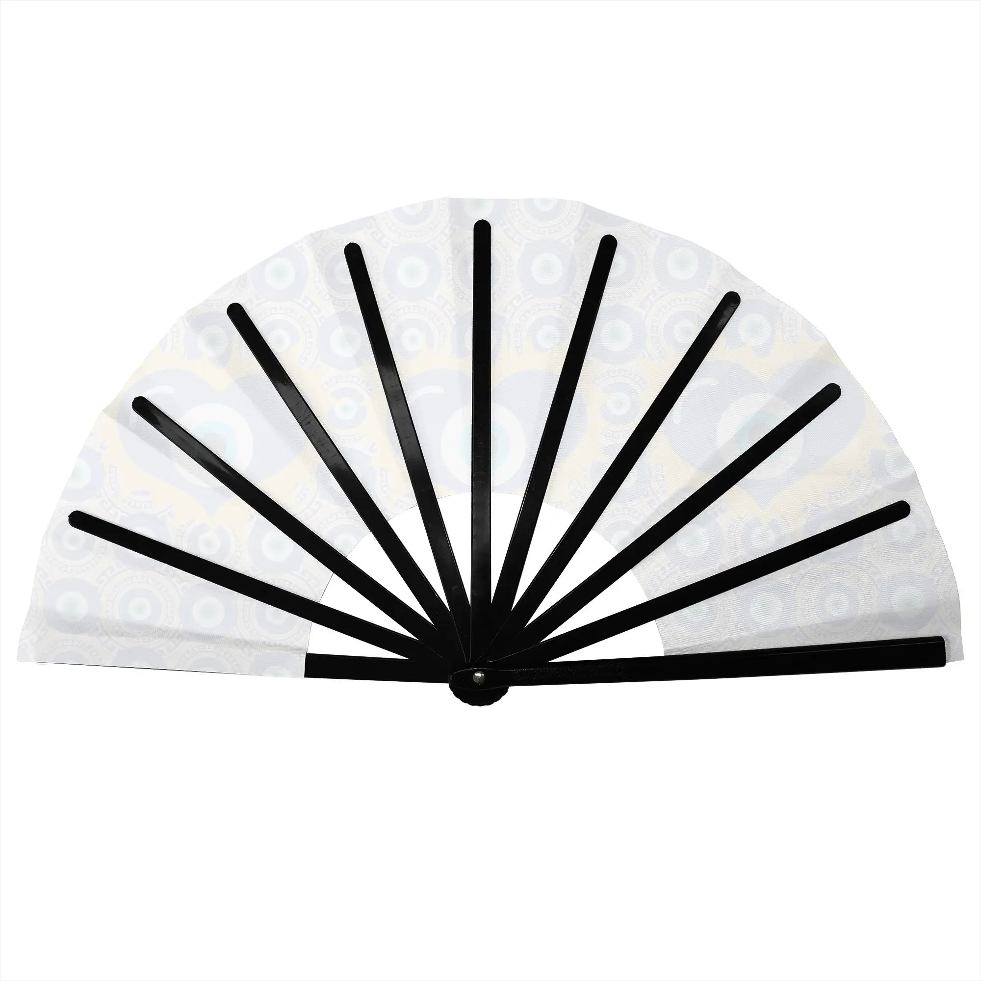 Evil Eye Pattern Folding Hand Fan DIY  Polyester Fabric Fan Novelty Summer Accessory Decorative Fans