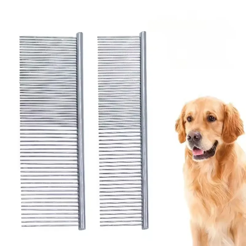 Stainless Steel Pet Comb Cat Dog Grooming Hair Massage Beauty Comb Removal Hair Knotting Flea Dog Grooming Pet Cleaning Supplies