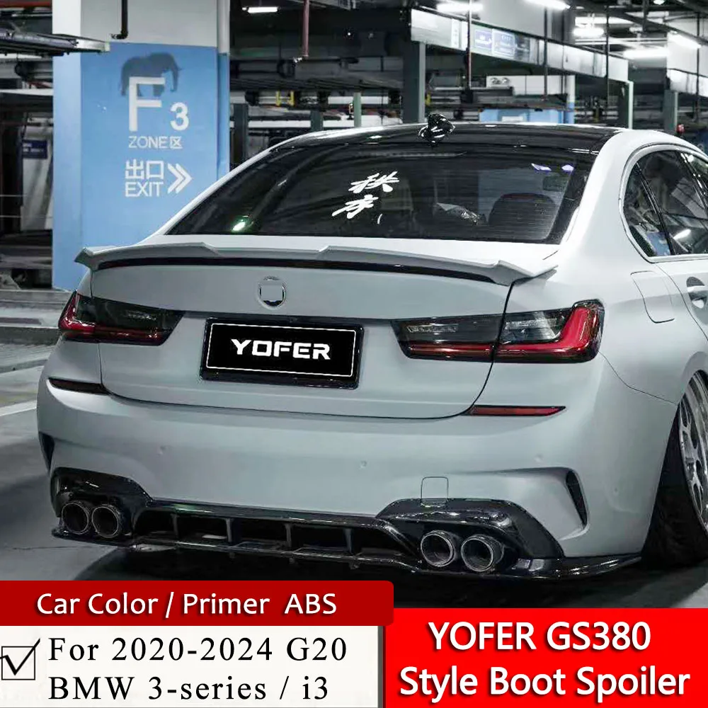 G20 GS380 Style Tail Wing Fit For 2020 2021 2022 2023 BMW 3-Series   320i 325i 330i i3 Modified ABS Yofer Boot Spoiler Kit