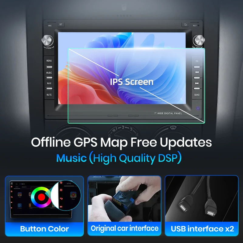 Radio Estéreo para Auto Junsun 4G Android para VW Golf 4 MK4 Passat B5 Polo Bora Jetta T5 Transporter GPS WiFi Bluetooth FM RDS CarPlay Inalámbrico Android Auto Pantalla Táctil 6