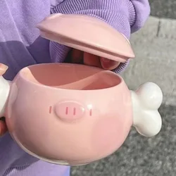 2023 New High Beauty Mug Cute Pink Pig Mug Double Ear Mug Ceramic Mug Large Capacity Birthday Gift Home Decoration  Coffee Milk