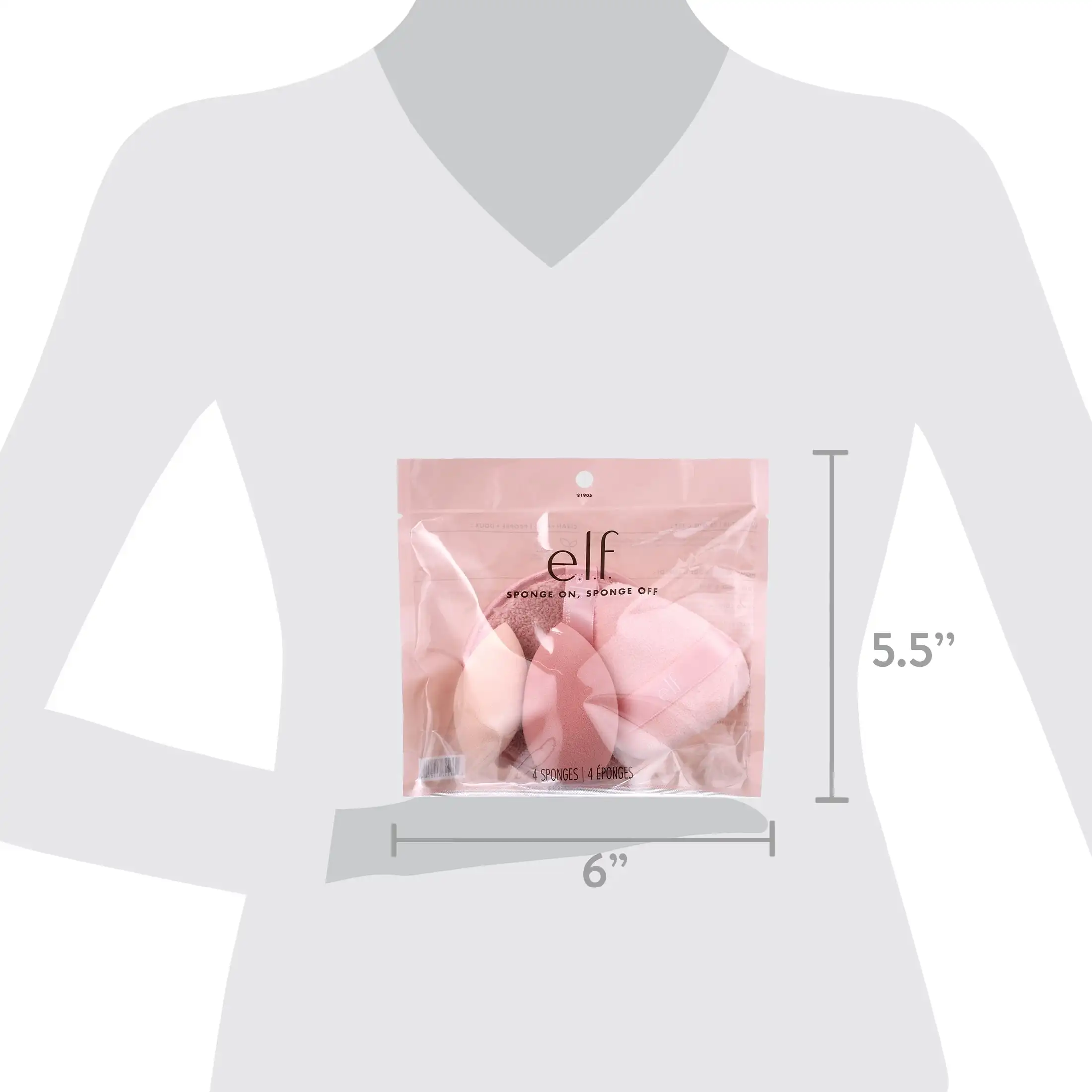 Sponge On, kit spugna per trucco Sponge Off, 4 pezzi