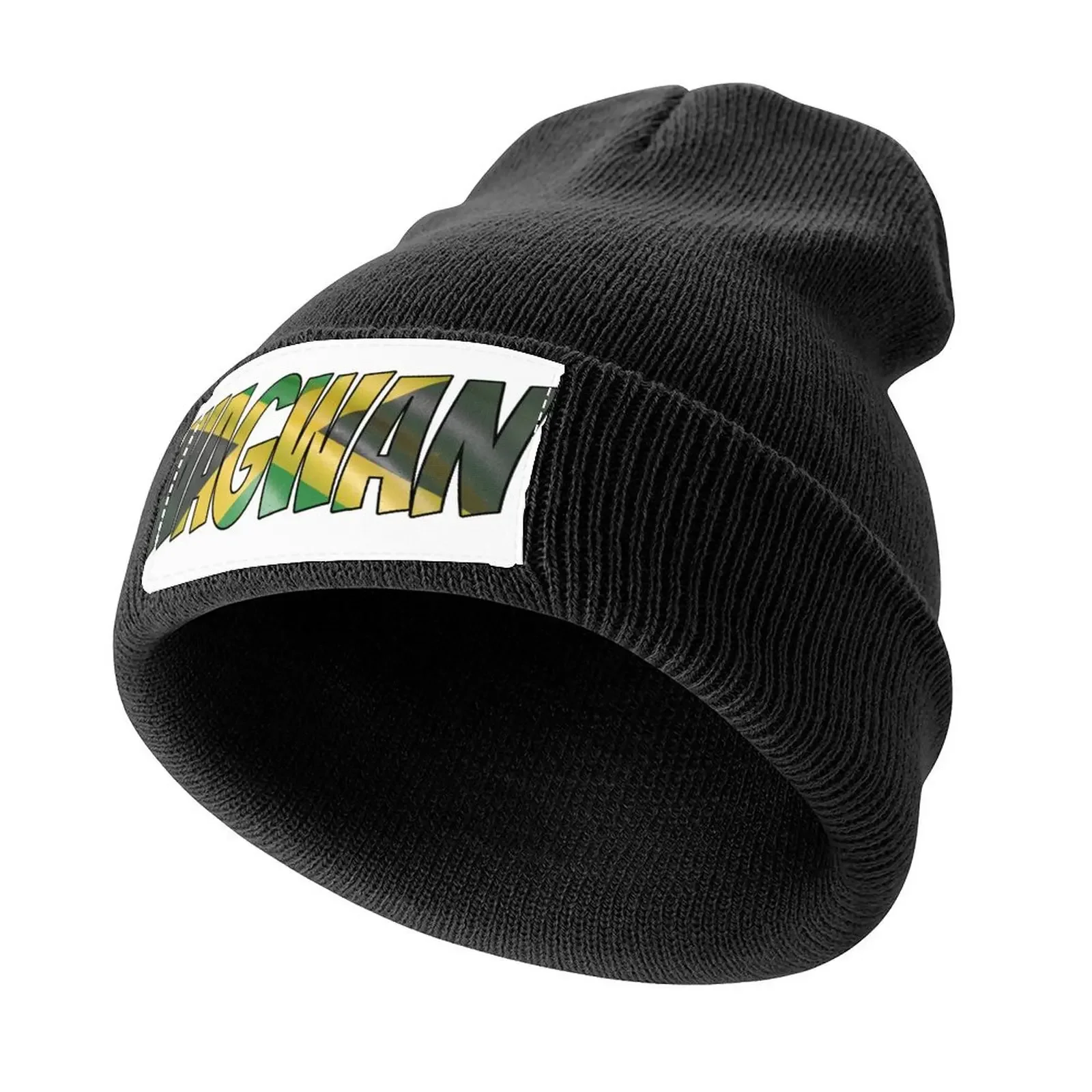 Jamaican Sayings - Wagwan, Jamaican Slang, Jamaica, Flag, Quotes Knitted Cap Christmas Hat Trucker Cap Designer Man Women's