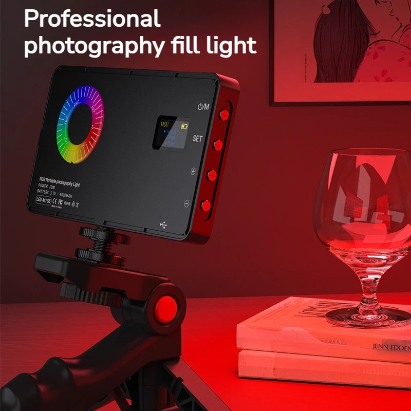 Portable RGB LED Pocket Light, Professional Fill Light for Camera Photography, Handheld Lighting for Live Stream Shooting