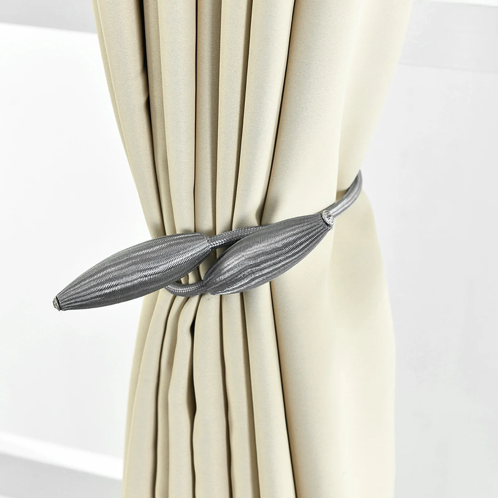 

2Pcs Curtain Tieback Wall Hook Smooth Edge Decorative Curtain Holder Strap Easy Install No Drilling Required Tie Strap