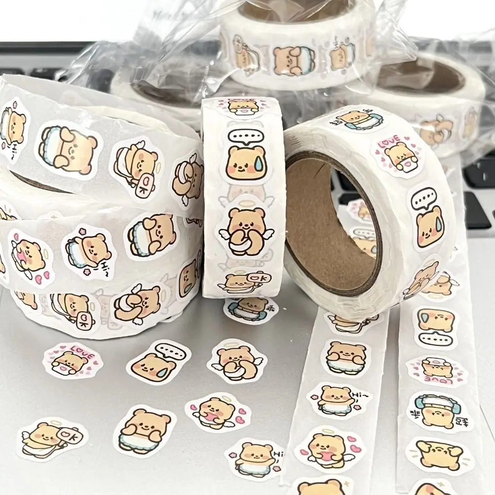 1000PCS/Two Volumes Trendy Cute Butter Bear Sticker Cartoon Multifunctional Kids Toys Must-have Decoration Stationery Stickers