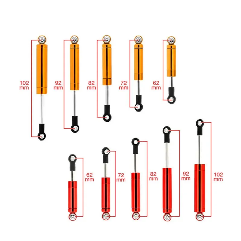 NEEBRC RC Car Shock Absorber Built in Spring 62 72 82 92mm Damper for 1/10 RC Crawler Traxxas TRX-4 Axial Scx10 90046 MST WPL