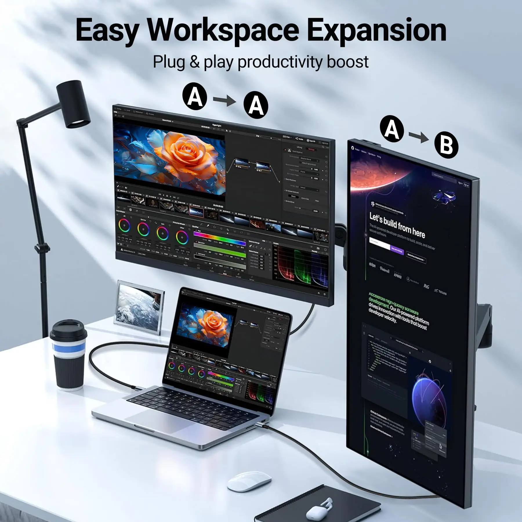 محول HDMI كابل USB من النوع C MHL مضفر 4K HD محول فيديو HDTV سلك لشاشة العرض والتلفزيون متوافق مع HP Laptop MacBook