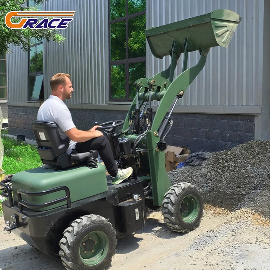 الجملة جرافة انزلاقية صغيرة مع 4 في 1 وكيل توظيف دلو Minicargador كفاءة تشغيل عالية جرافة انزلاقية التوجيه