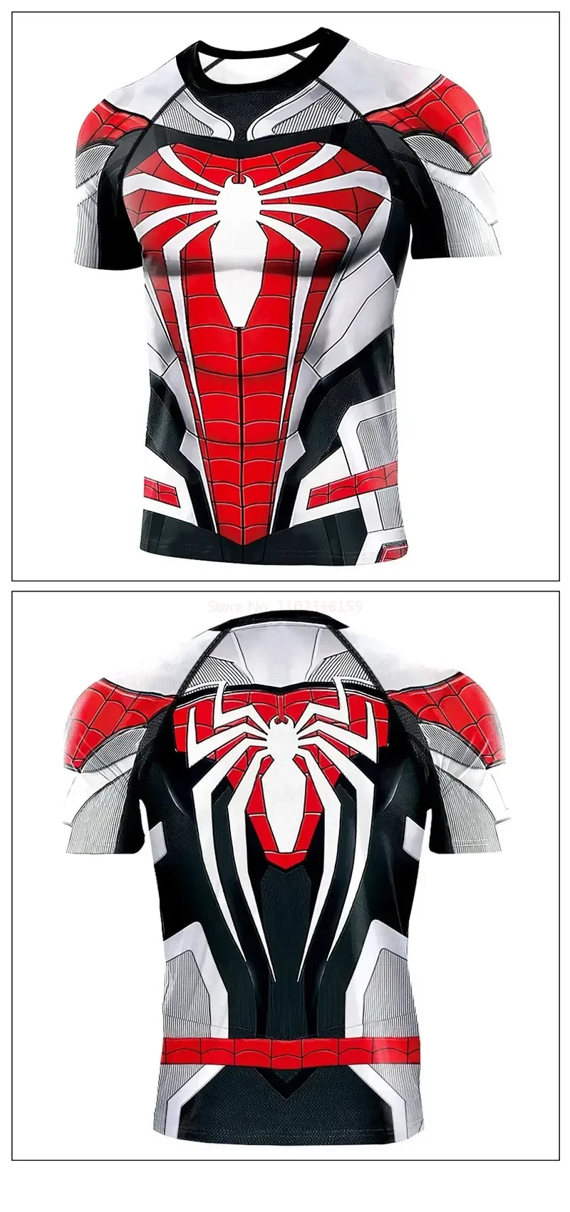 Spider Man Fitness T-shirt Quick Dry Long Sleeve Cosplay Costume Superhero Bodybuilding Sports Training Fitness Tops Man Gift