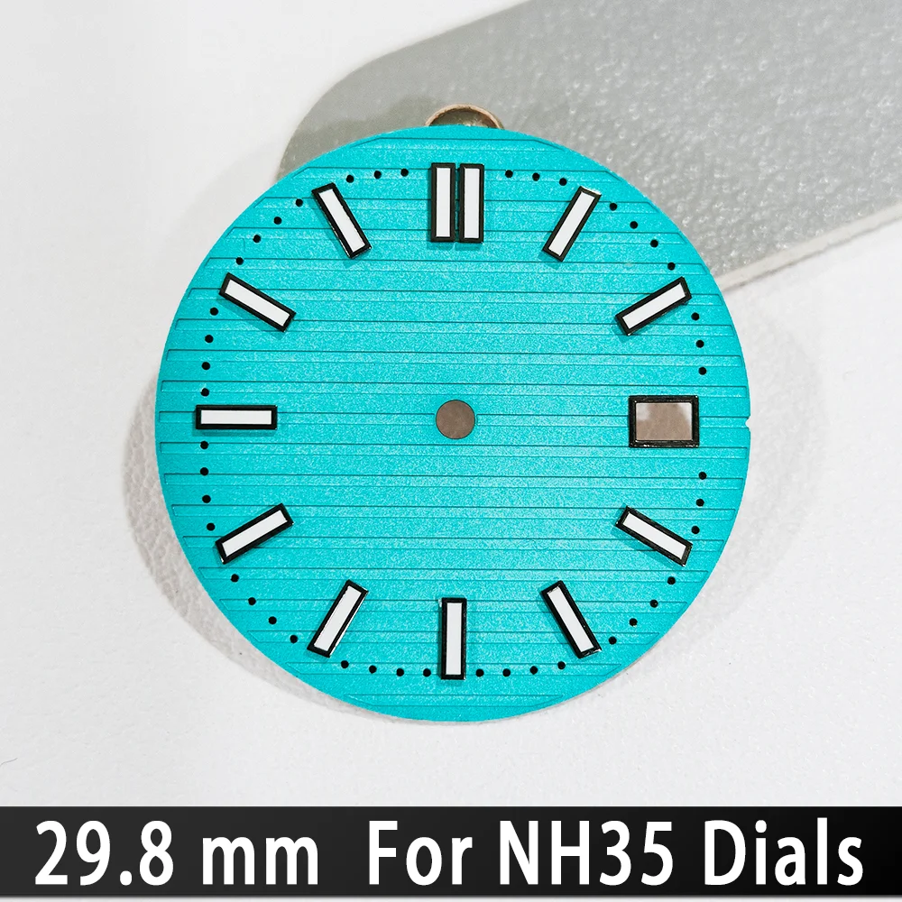 For NH35 Dials 29.8mm C3 Green Luminous Dials High Quality For NH35 Automatic Movement Watch Accessories Watch Repair Tool