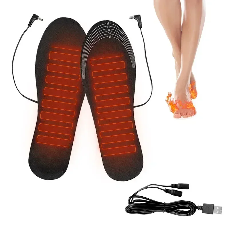 Nwe USB Heated Shoe Insoles Feet Warm Sock Pad Mat Electrically Heating Insoles Washable Warm Thermal Insoles Unisex